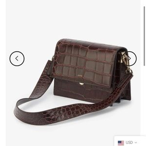 JW PEI Women's Mini Flap Crossbody - Burgundy Croc
